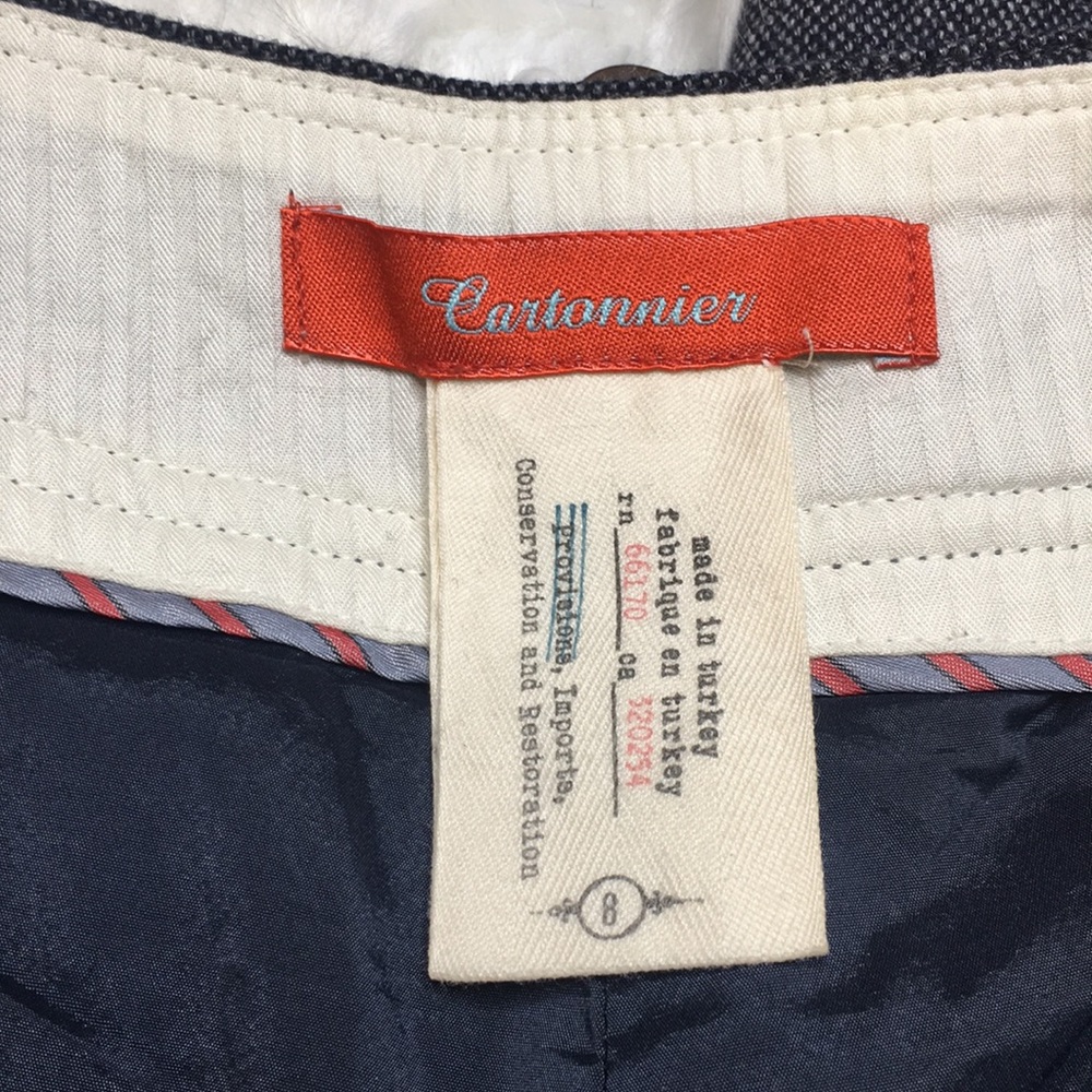 Anthropologie Cartonnier Gray Cuff Crop Tweed Pant - Picture 4 of 5